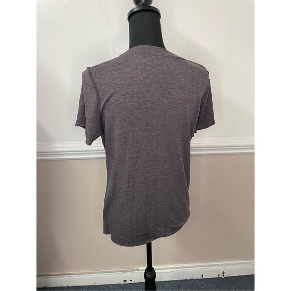 KLD Grey Ruched Front Blouse Size Large - Picture 2 of 4